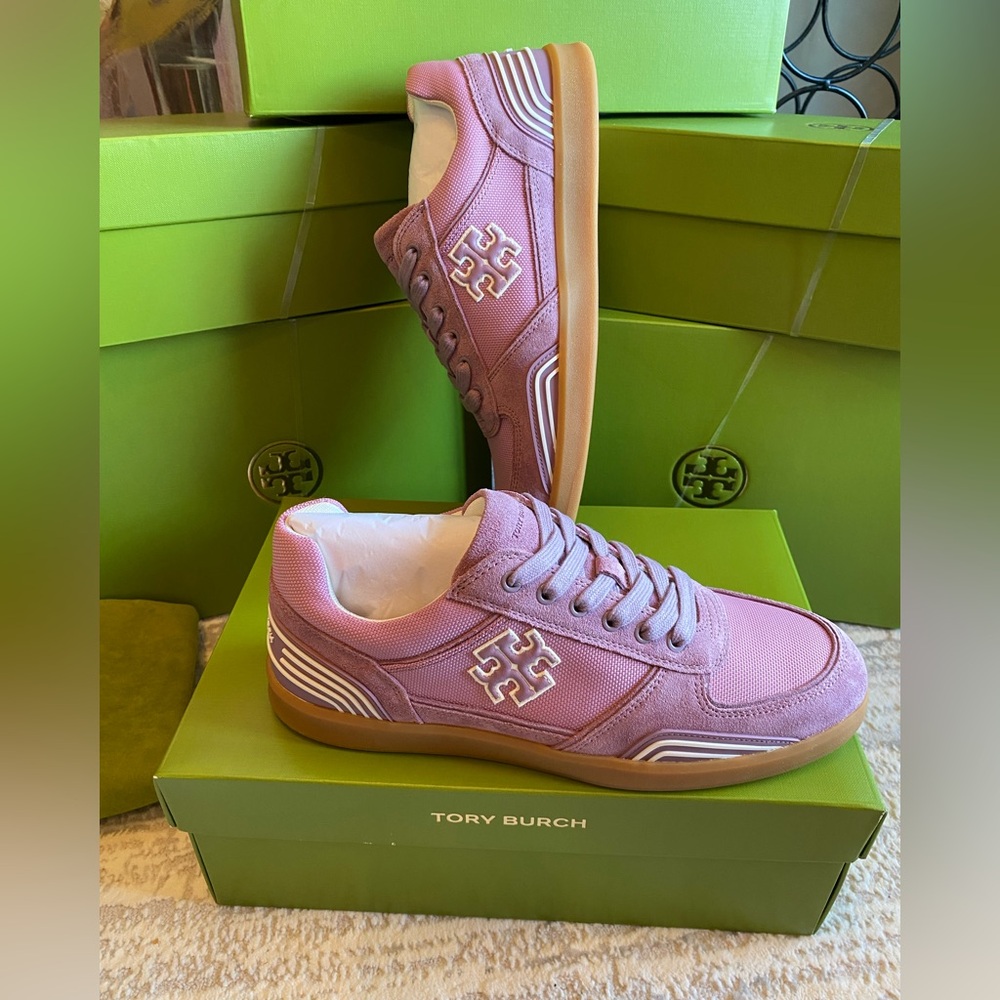 Tory Burch Clover Court Nylon/ Suede Sneakers